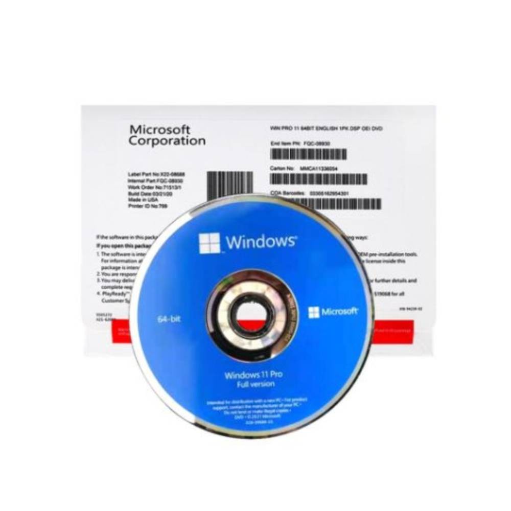 Microsoft Windows Pro 11 64-bit Eng Intl 1pk DSP OEI DVD OEM (FQC-10528#M.S)