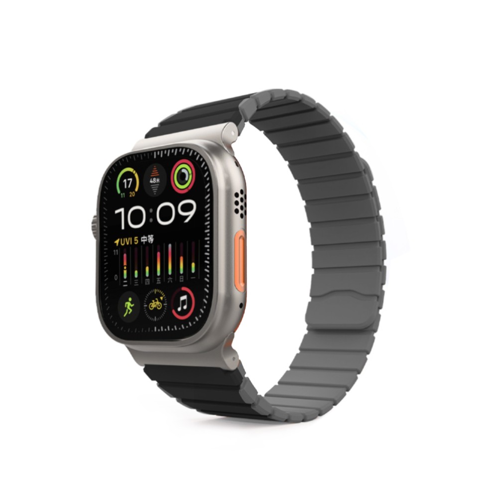 Mutural สาย Apple Watch Strap Series 6,7,8,9,10,11Ultra (42/44/45/46/49mm) XuanSe Grey Black