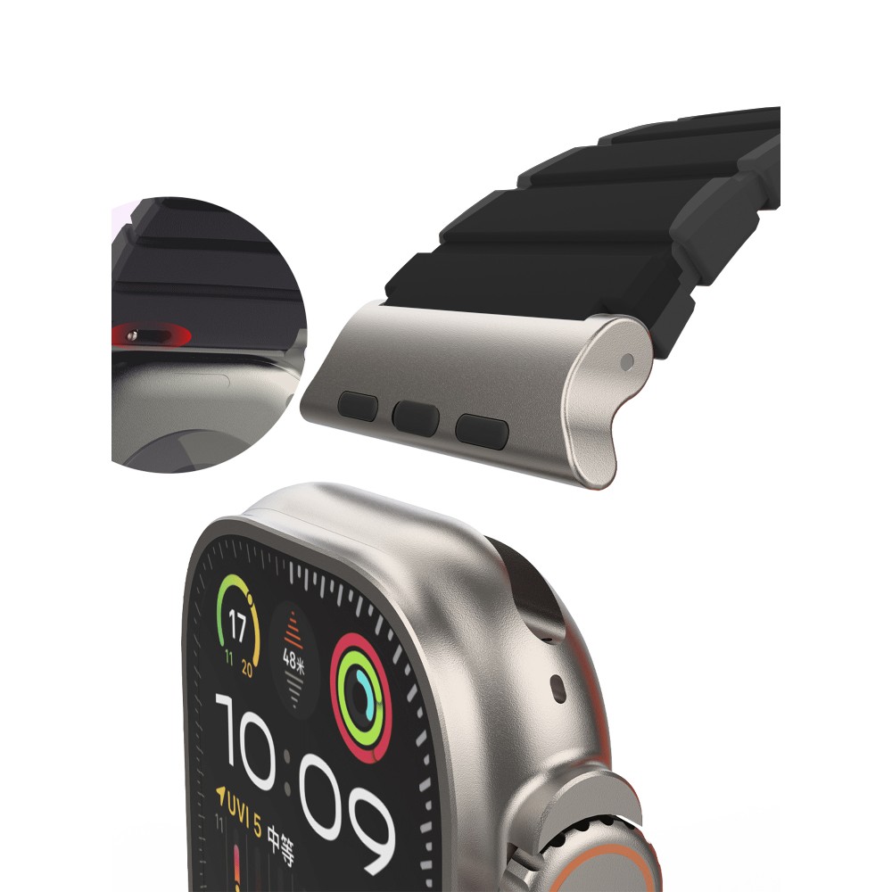 Mutural สาย Apple Watch Strap Series 6,7,8,9,10,11Ultra (42/44/45/46/49mm) XuanSe Grey Black