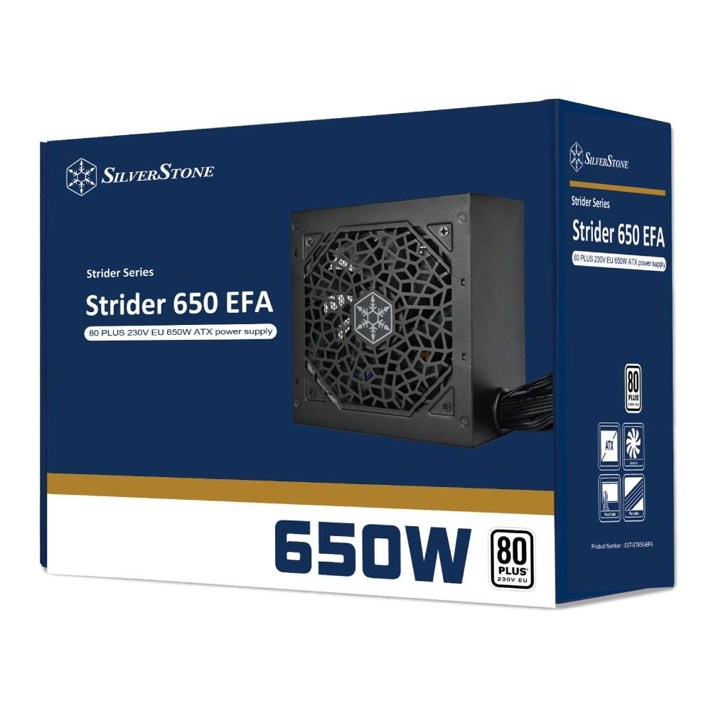 พาวเวอร์ซัพพลาย SilverStone Strider 650 EFA 80 Plus (SST-ST650-EFA) - 3Year