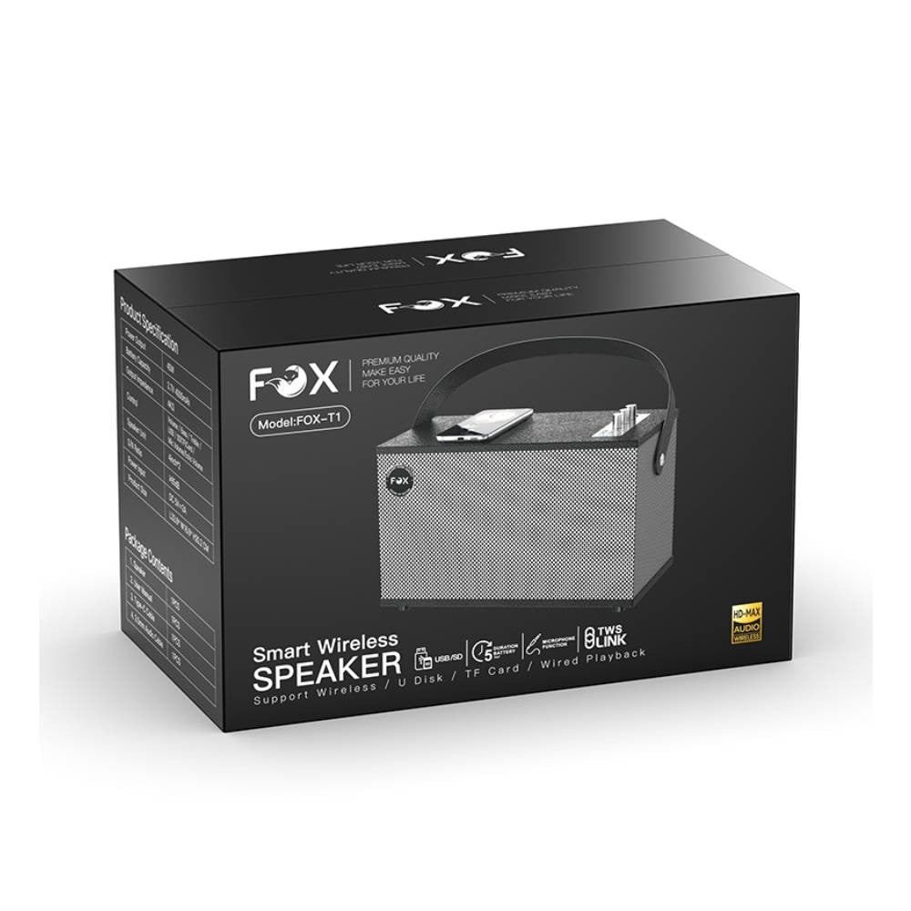 ลำโพงบลูทูธ FOX Music Party Box 40W FOX-T1 Matte Black