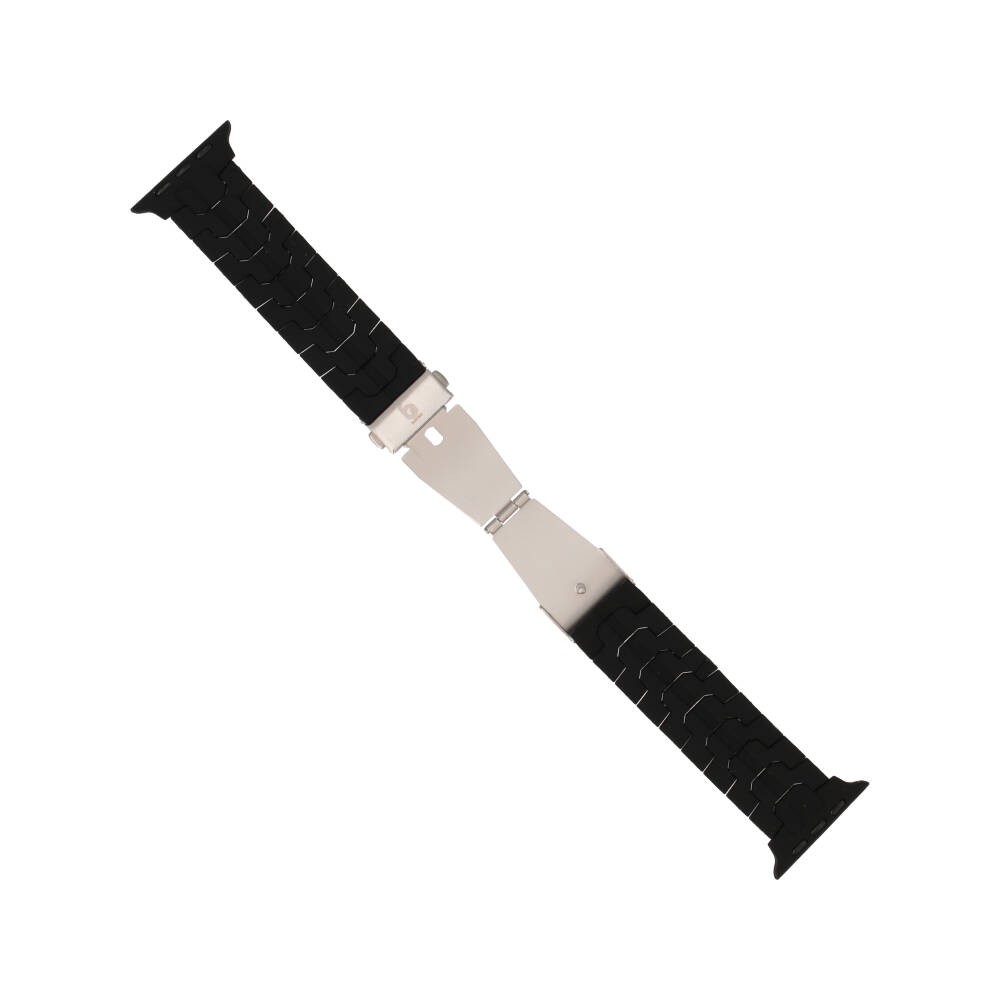 Blue Box สาย Apple Watch Strap Series 6,7,8,9,10,11,SE1,SE2,Ultra (44/45/46/49mm) Webbing Rubber Black