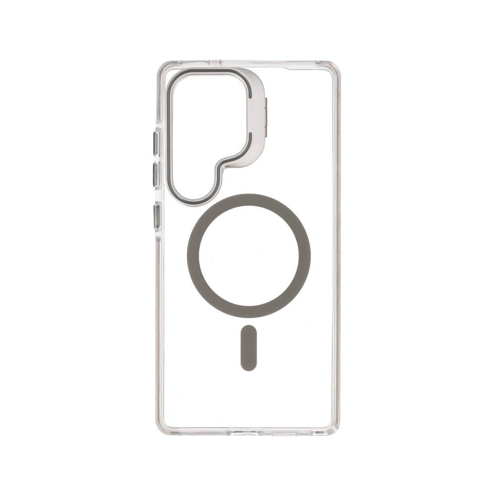 เคส QPLUS Samsung S25 Ultra Magnetic Transparent Gray with Camera Stand
