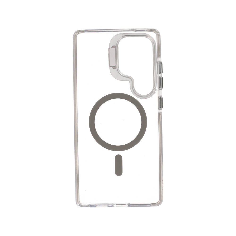 เคส QPLUS Samsung S25 Ultra Magnetic Transparent Gray with Camera Stand