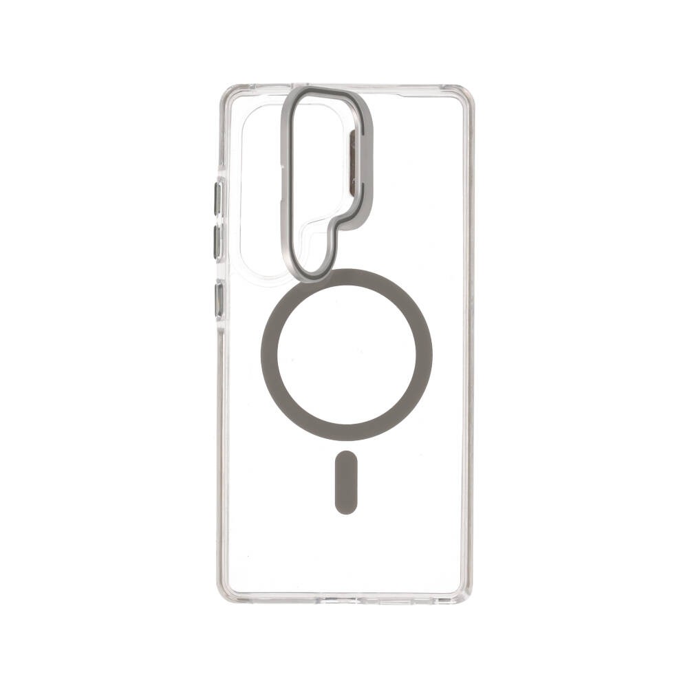 เคส QPLUS Samsung S25 Ultra Magnetic Transparent Gray with Camera Stand