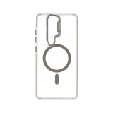 เคส QPLUS Samsung S25 Ultra Magnetic Transparent Gray with Camera Stand