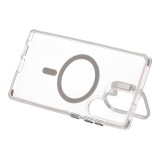 เคส QPLUS Samsung S25 Ultra Magnetic Transparent Gray with Camera Stand