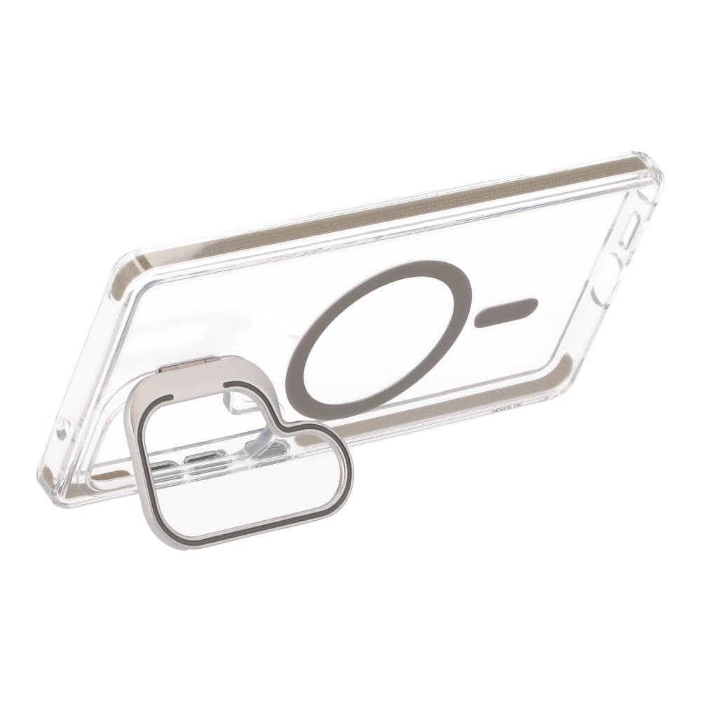 เคส QPLUS Samsung S25 Ultra Magnetic Transparent Gray with Camera Stand