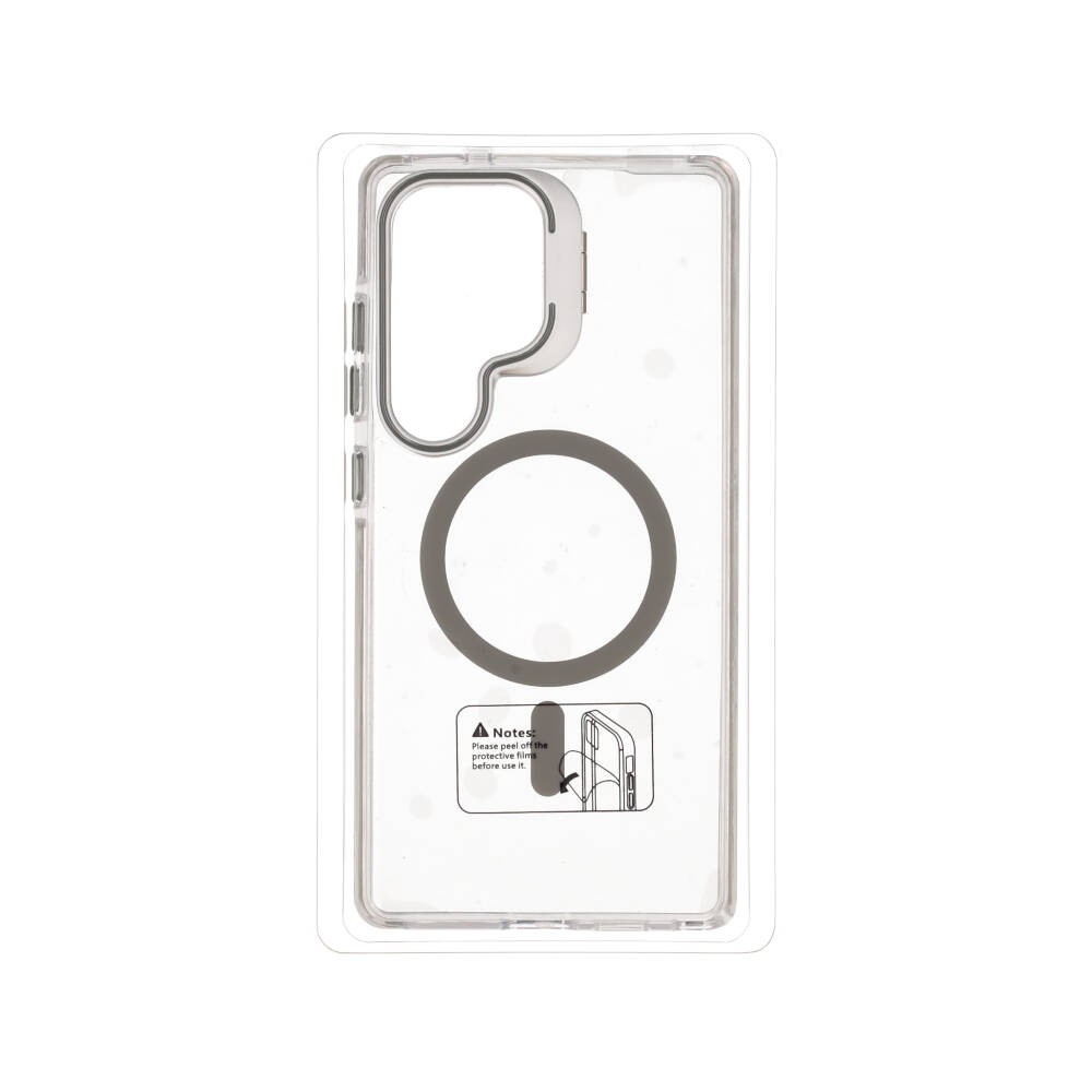 เคส QPLUS Samsung S25 Ultra Magnetic Transparent Gray with Camera Stand