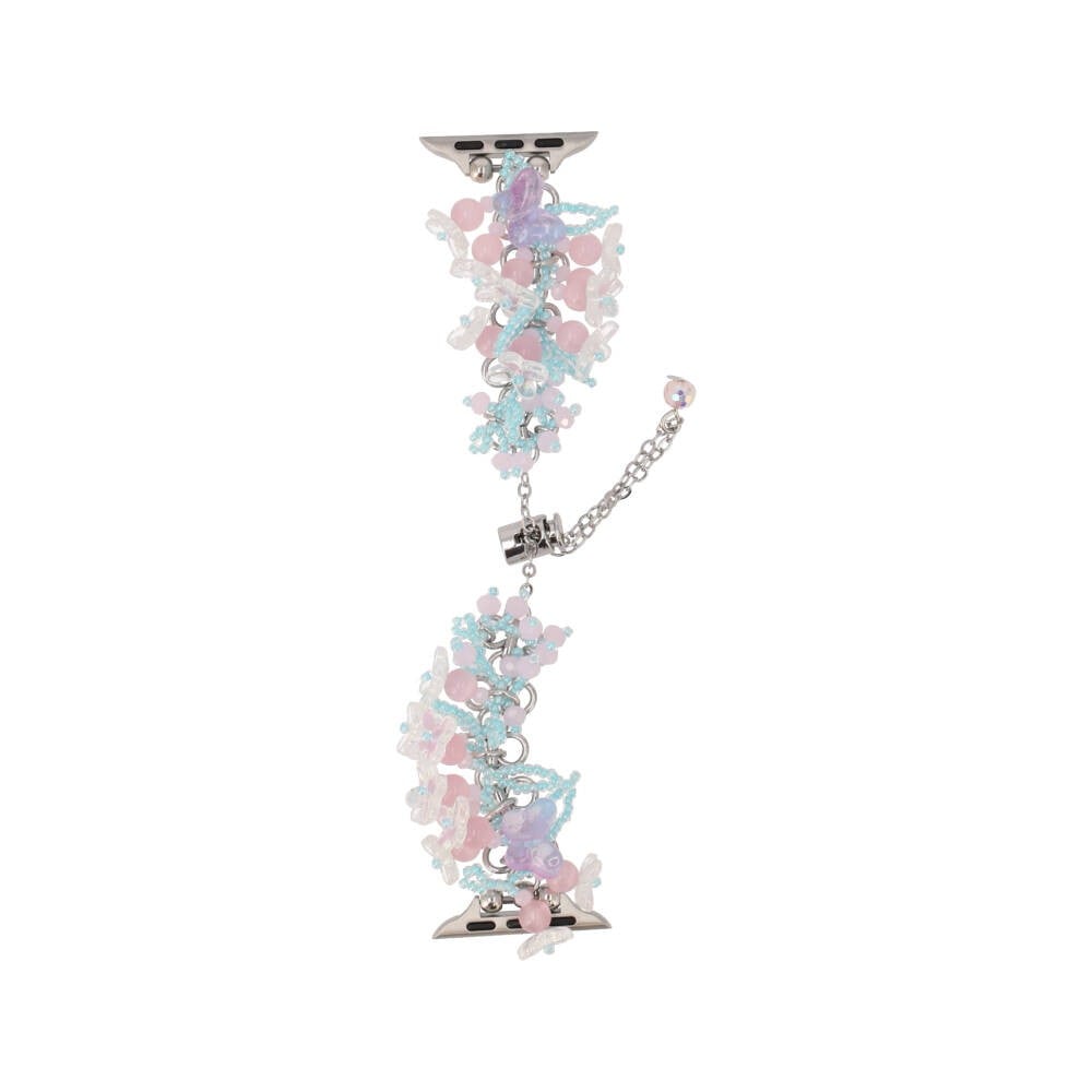 Blue Box สาย Apple Watch Strap Series 6,7,8,9,10,11,SE1,SE2 (39/40/41/42mm) Flowery Beads Pink/Blue