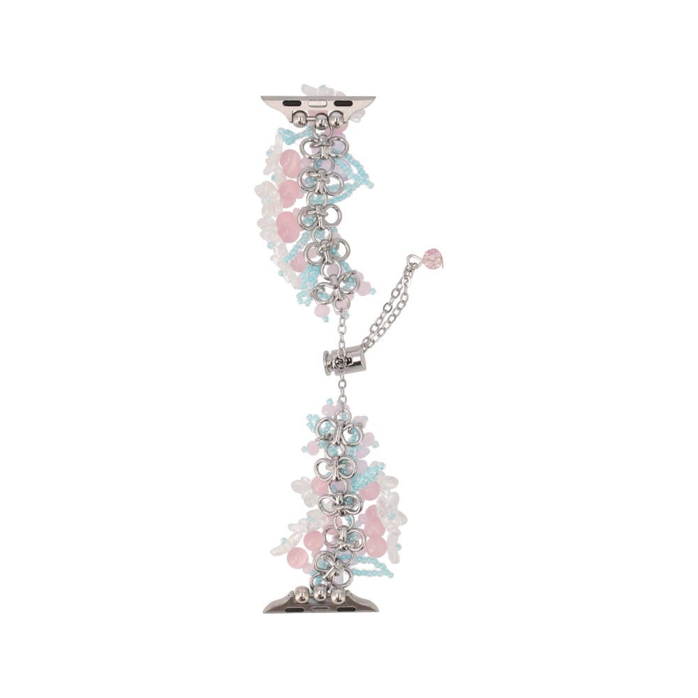 Blue Box สาย Apple Watch Strap Series 6,7,8,9,10,11,SE1,SE2 (39/40/41/42mm) Flowery Beads Pink/Blue