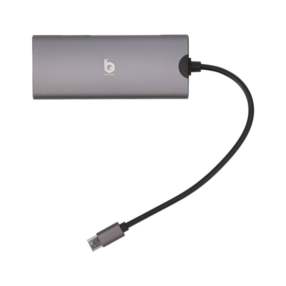 Blue Box 6-in-1 Type-C Card Reader Silver Gray