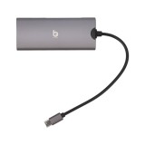 Blue Box 6-in-1 Type-C Card Reader Silver Gray