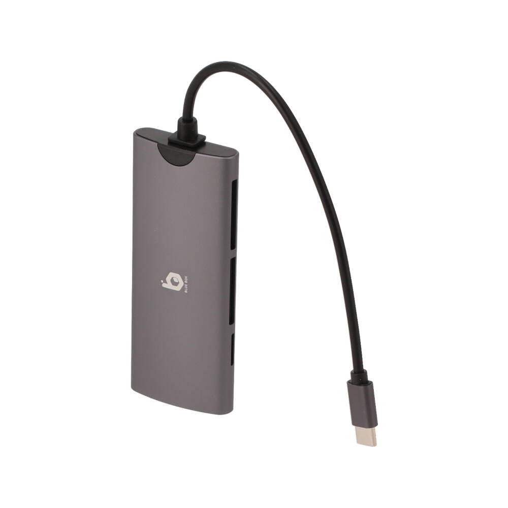 Blue Box 6-in-1 Type-C Card Reader Silver Gray
