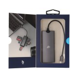 Blue Box 6-in-1 Type-C Card Reader Silver Gray