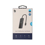 Blue Box 6-in-1 Type-C Card Reader Silver Gray