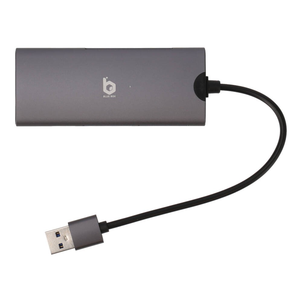 Blue Box 6-in-1 USB-A Card Reader Silver Grey