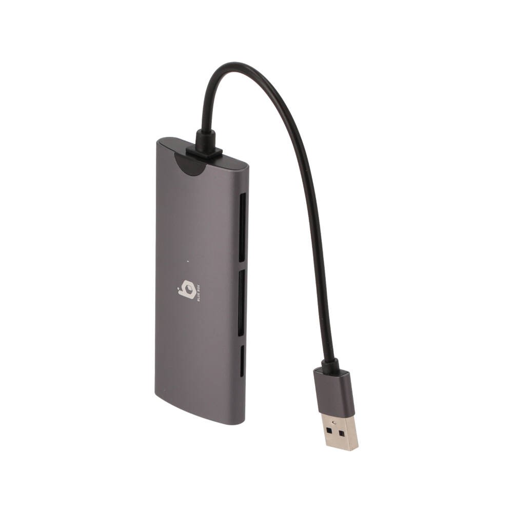 Blue Box 6-in-1 USB-A Card Reader Silver Grey