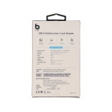 Blue Box 6-in-1 USB-A Card Reader Silver Grey