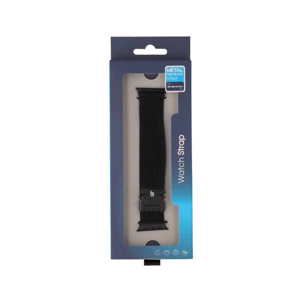 Blue Box สาย Apple Watch Strap Series 6,7,8,9,10,11,SE1,SE2 (39/40/41/42mm) mm New Metal Tile Black