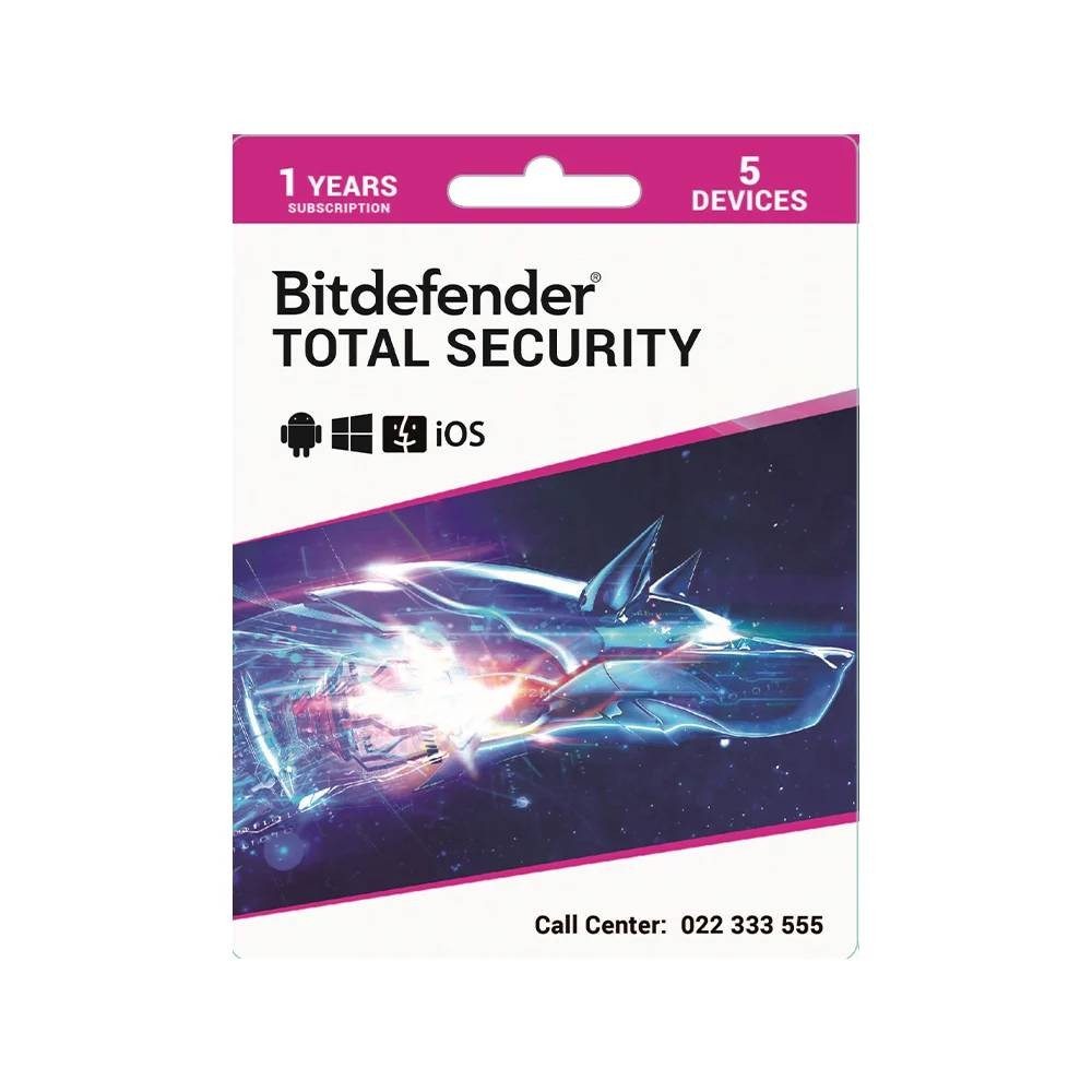 โปรแกรมแอนตี้ไวรัส Bitdefender Total Security 1 Year 5 Devices (POSA)