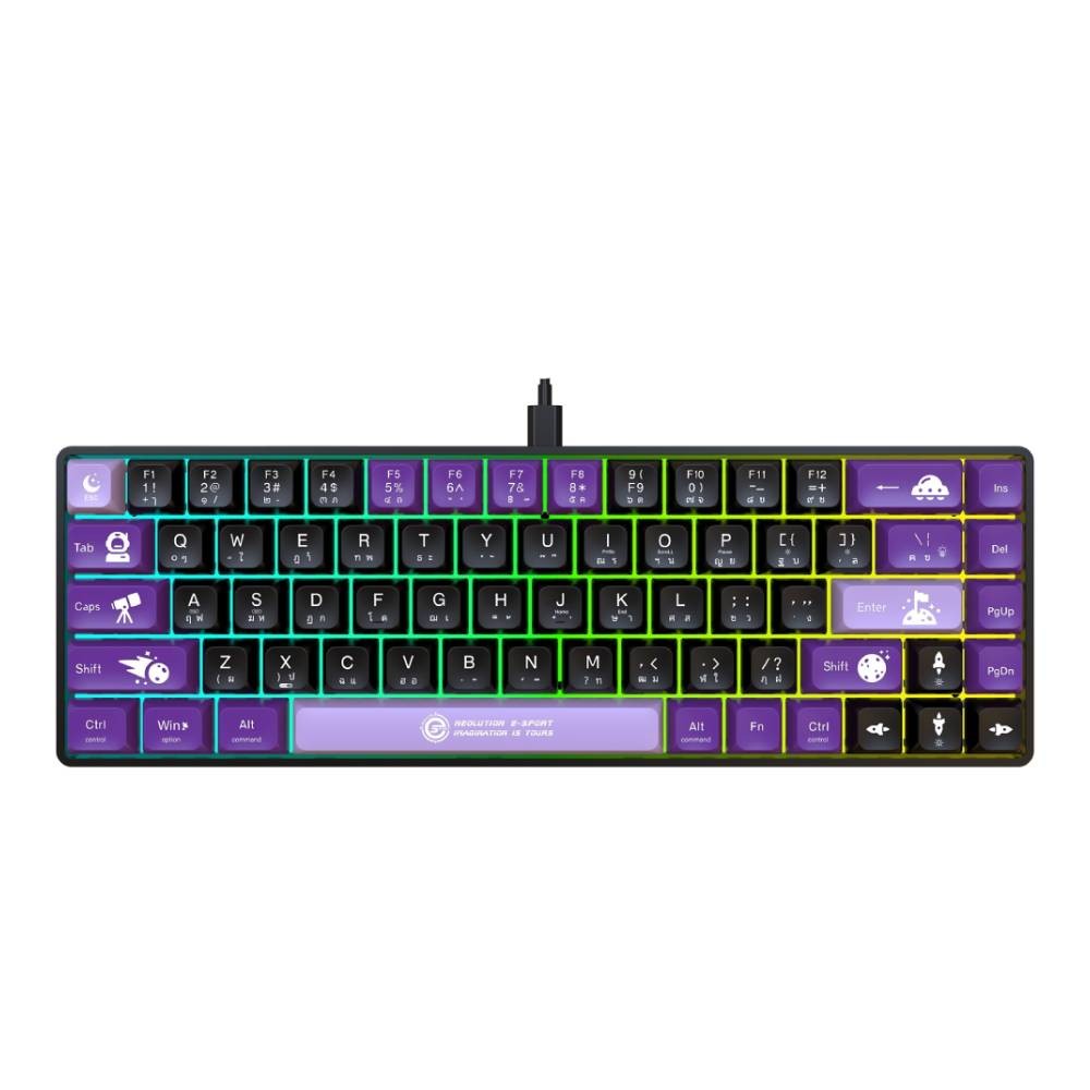 คีย์บอร์ดเกมมิ่ง Neolution E-Sport Mechanical Galactus Black/Purple - Blue Switch
