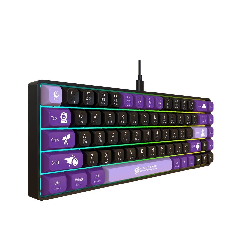 คีย์บอร์ดเกมมิ่ง Neolution E-Sport Mechanical Galactus Black/Purple - Blue Switch