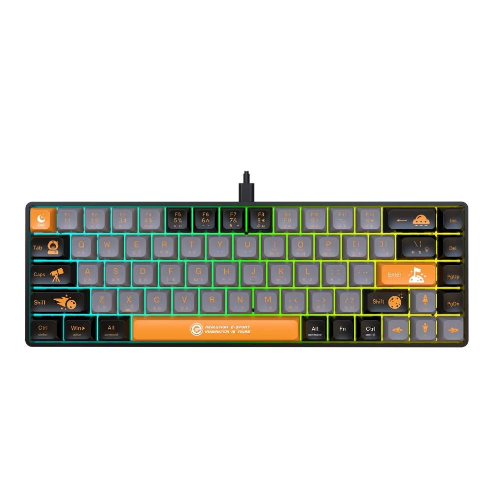 คีย์บอร์ดเกมมิ่ง Neolution E-Sport Mechanical Galactus Orange/Grey - Blue Switch