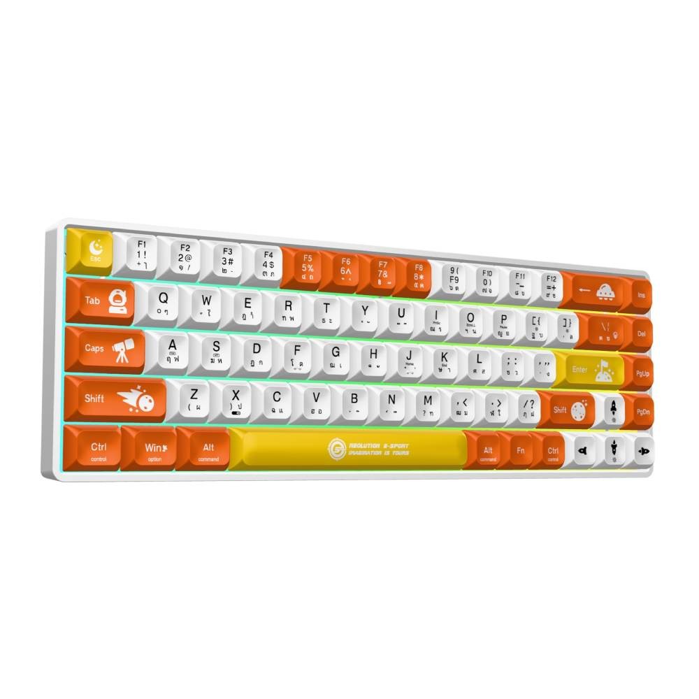 คีย์บอร์ดเกมมิ่ง Neolution E-Sport Mechanical Galactus Orange/White - Blue Switch