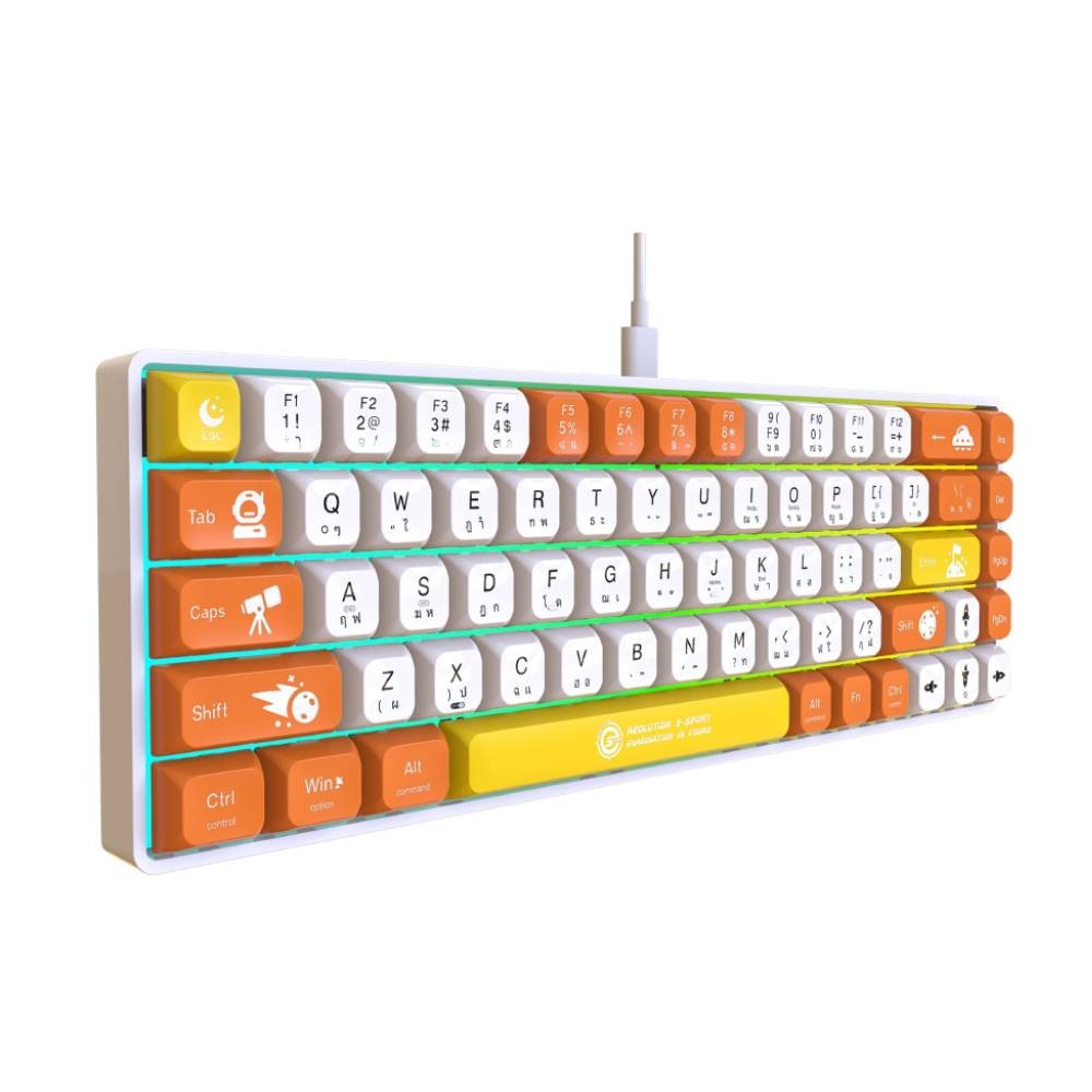 คีย์บอร์ดเกมมิ่ง Neolution E-Sport Mechanical Galactus Orange/White - Blue Switch