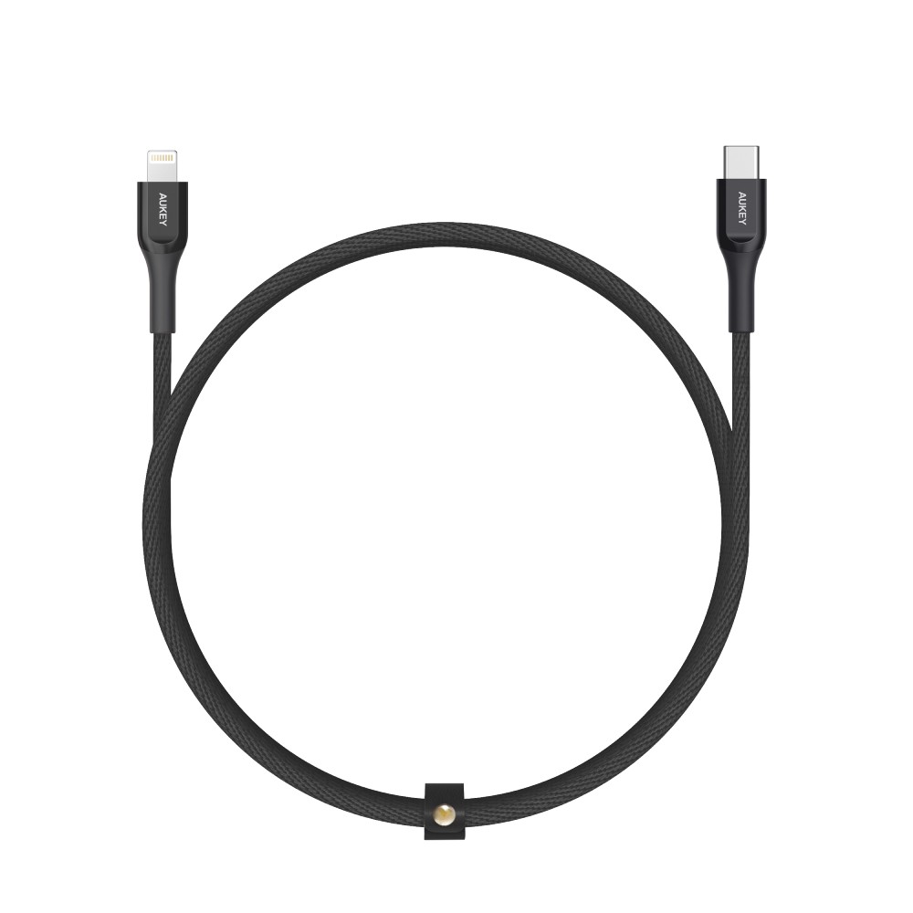 สายชาร์จ AUKEY USB-C to Lightning Cable Kevar (MFI) 1.2M. Black (CB-AKL3)