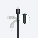 สายชาร์จ AUKEY USB-C to Lightning Cable Kevar (MFI) 1.2M. Black (CB-AKL3)