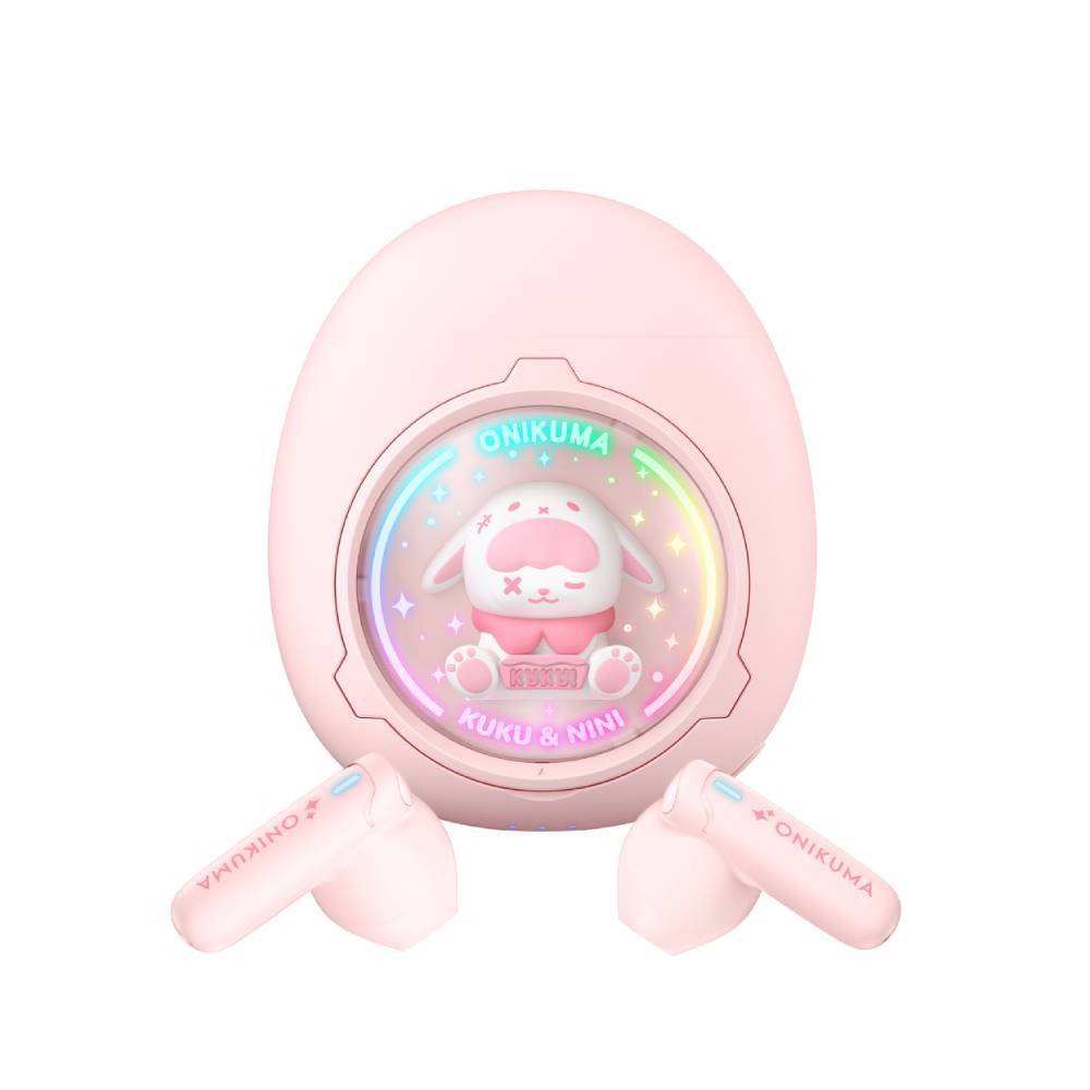 หูฟังเกมมิ่ง Onikuma T302 KUKU & NiNi TWS Pink
