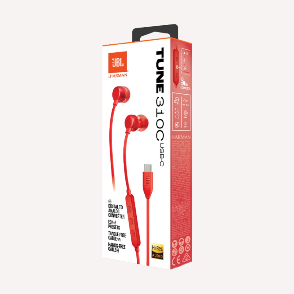 หูฟัง JBL Tune 310C USB Red