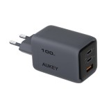 อะแดปเตอร์ AUKEY Wall USB Charger 1 USB-A / 2 USB-C (PD100W) GaN Gray (PA-C5) (TISI)