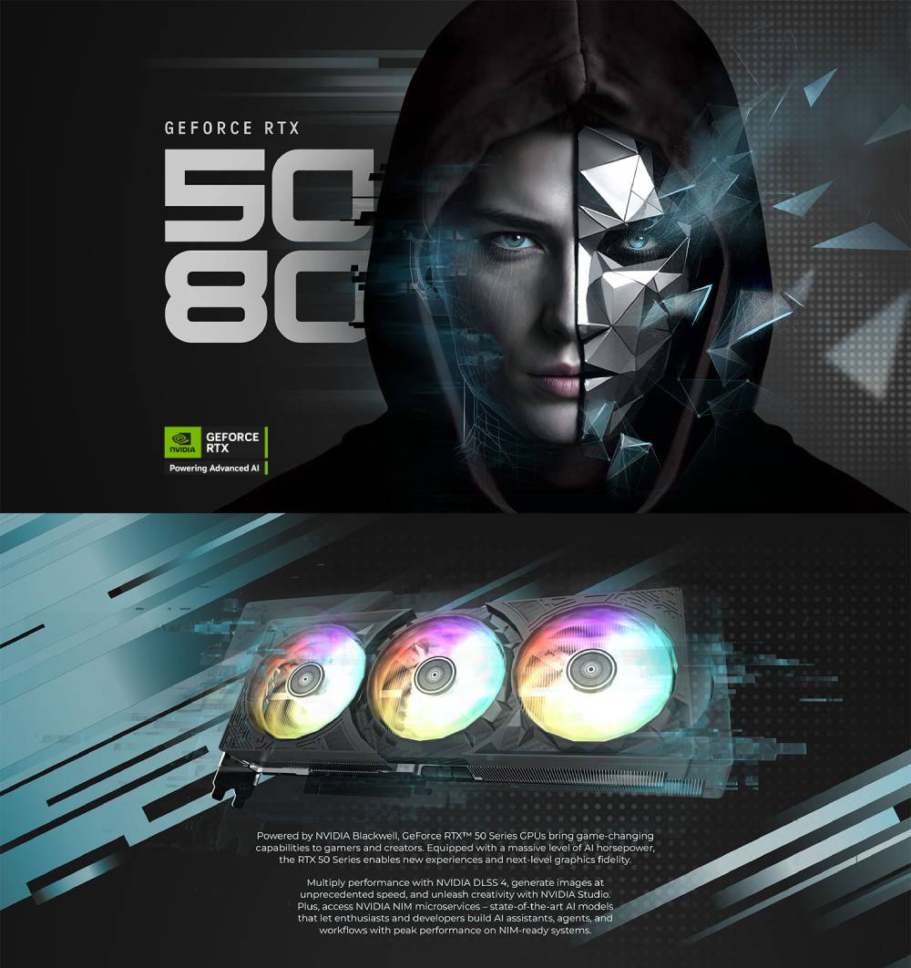 การ์ดจอ GALAX GeForce RTX 5080 1-Click OC