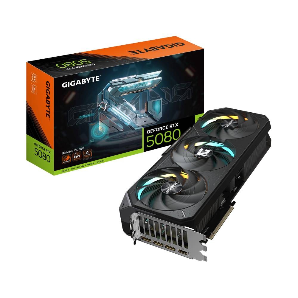 การ์ดจอ GIGABYTE GeForce RTX5080 Gaming OC 16G GDDR7 256-bit