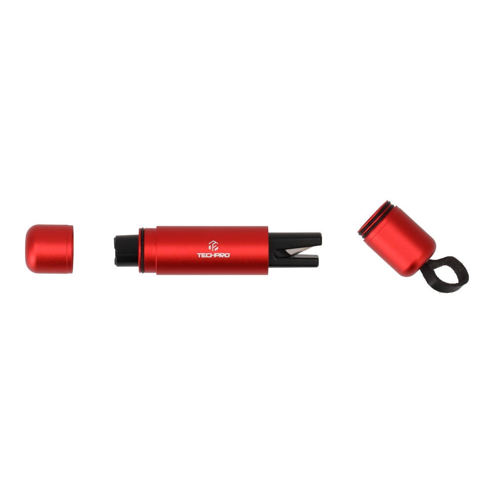 ค้อนทุบกระจกนิรภัย TECHPRO Vehicle-mounted 2-in-1 Safety Hammer Red
