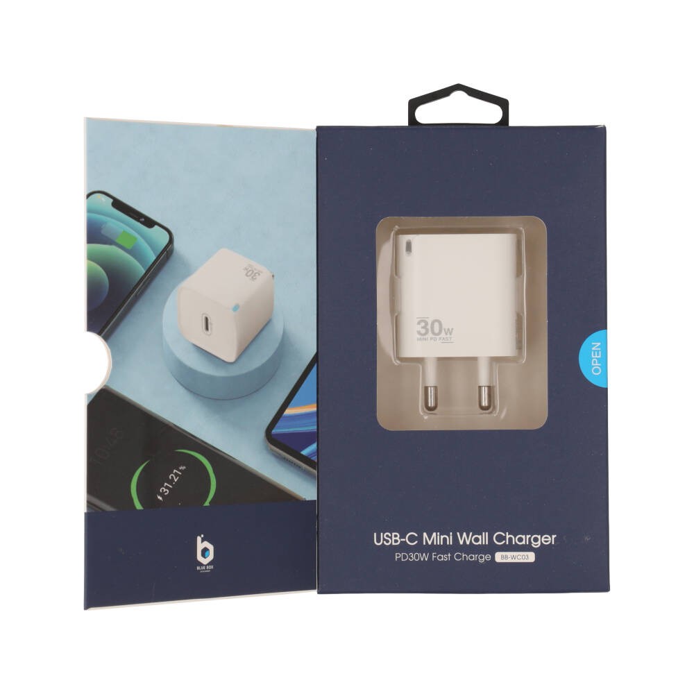 อะแดปเตอร์ Blue Box Wall USB Charger 1 USB-C (PD30W) White (BB-WC03) (TISI)