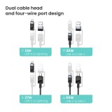 สายชาร์จ ALPHA.X 4-in-1 Multifunctional Cable 65W Fast Charge & Data 1.2M Black (ALU-4in1-15)