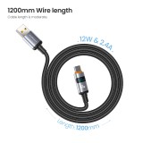 สายชาร์จ ALPHA.X USB-A to Lightning Cable 12W 1.2M Black (ALU-AL09)