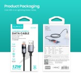 สายชาร์จ ALPHA.X USB-A to Lightning Cable 12W 1.2M Black (ALU-AL09)
