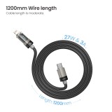 สายชาร์จ ALPHA.X USB-C to Lightning Cable 27W 1.2M Black (ALU-CL10)