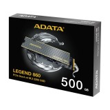 การ์ดเอสเอสดี ADATA 500GB Legend 860 SSD M.2 R5000MB/s W3000MB/s 5Year (ADT-LEG860500GCS)