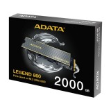 การ์ดเอสเอสดี ADATA 2TB Legend 860 SSD M.2 R6000MB/s W5000MB/s 5Year (ADT-LEG8602000GCS)