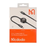 สายชาร์จ Mcdodo 2-in-1 USB-C to USB-C / Wireless Charger for Apple Watch Cable 60W 1.5M Black (CA-2580)