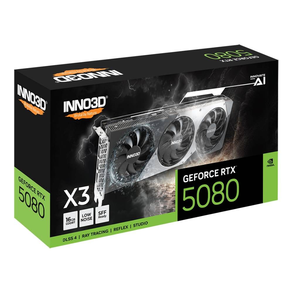 การ์ดจอ INNO3D GeForce RTX 5080 X3 16GB GDDR7 256-bit