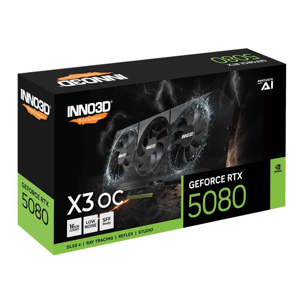 การ์ดจอ INNO3D GeForce RTX 5080 X3 OC 16GB GDDR7 256-bit
