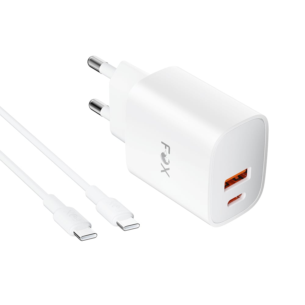 อะแดปเตอร์ FOX Wall USB Charger 1xUSB-A (QC3.0A)/1xUSB-C (PD20W) + USB ...