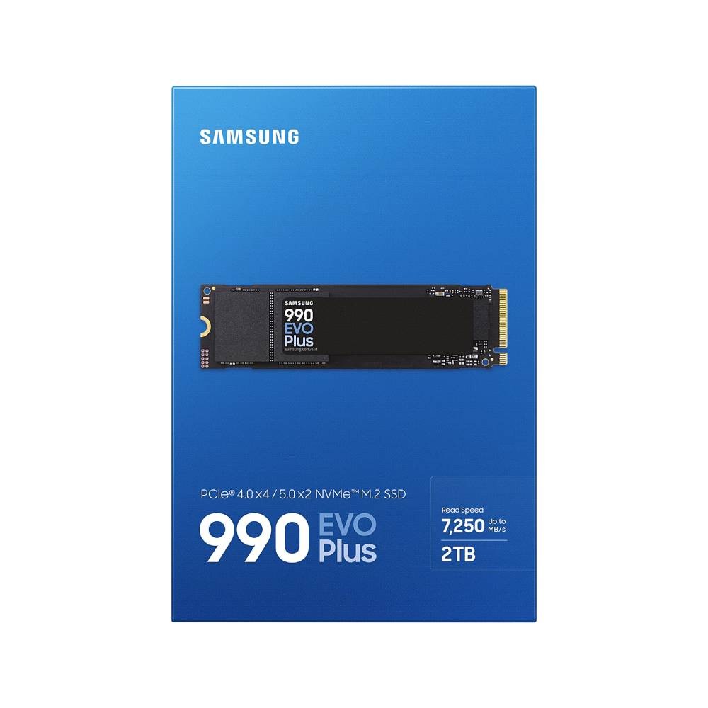 การ์ดเอสเอสดี Samsung 2TB 990 EVO Plus SSD M.2 PCIe 5.0 R7250MB/s R6300MB/s 5Y (MZ-V9S2T0BW)